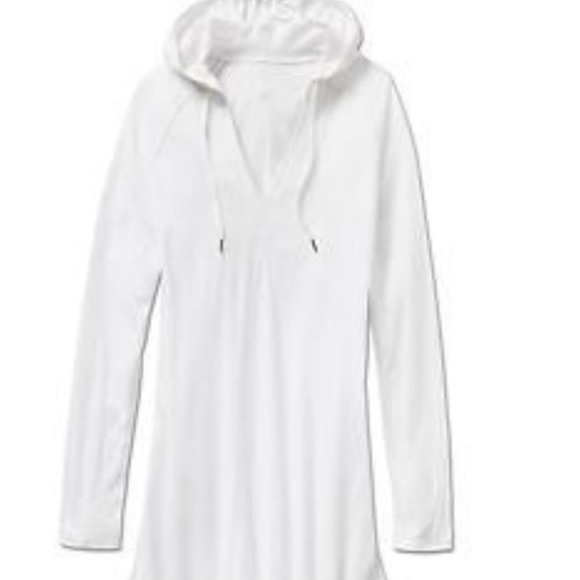 Athleta White Hooded Swim Coverup 